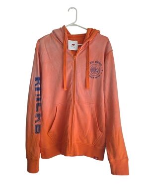 Mens New York Knicks Hoodie Sportiqe Buxton Zip Up Sun Fade Sunset Orange Medium